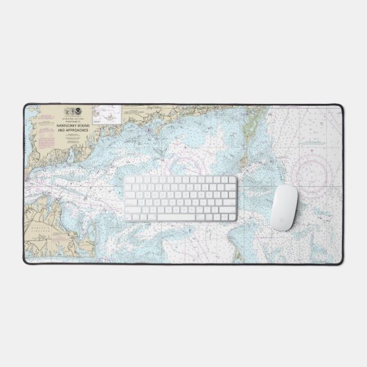 Nantucket Sound and Approaches Nautical Chart 1323 Schreibtischunterlage (Tastatur & Maus)