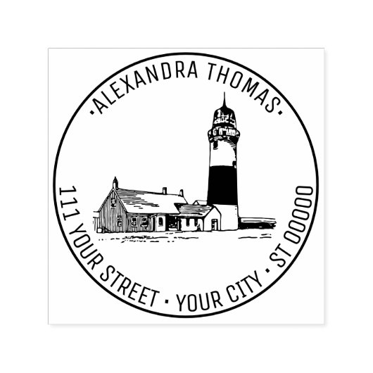 Nantucket Stylized Sankaty Head Lighthouse Adresse Permastempel (Design)