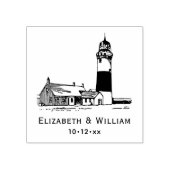 Nantucket Stylized Sankaty Head Lighthouse Couple Gummistempel (Prägung)