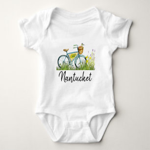 Nantucket-Vintage-Fahrrad auf dem Lavendelfeld Baby Strampler