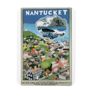 Nantucket Vintage Reise-Plakat-Grafik Magnet