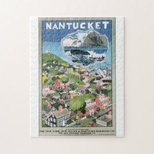 Nantucket Vintage Reise-Plakat-Grafik Puzzle