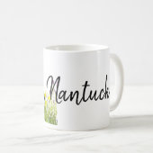 Nantucket Vintages Fahrrad auf dem Lavendelgebiet Kaffeetasse (VorderseiteRechts)
