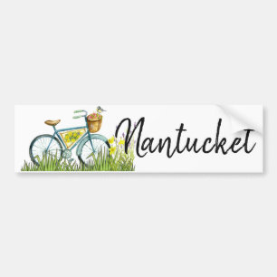 Nantucket Vintages Fahrrad im Lavendelfeld Autoaufkleber