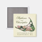 Nantucket Wedding Keepake Hydrangea Karte Magnet (Vorderseite/Rückseite)