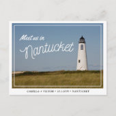 Nantucket Wedding Save the Date Postcard Postkarte (Vorderseite)