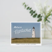 Nantucket Wedding Save the Date Postcard Postkarte (Stehend Vorderseite)