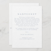 Nantucket Wedding Welcome Card Einladung (Vorne/Hinten)
