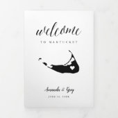 Nantucket Wedding Welcome Letter & Itinerary Dreifach-gefaltete Programmkarte (Cover)