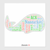 Nantucket Whale Sticker (Blatt)
