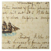 Nantucket Whaling Ship Log 1841 Fliese (Vorderseite)