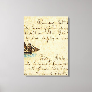 Nantucket Whaling Ship Log 1841 Leinwanddruck