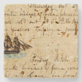 Nantucket Whaling Ship Log 1841 Steinuntersetzer (Vorderseite)