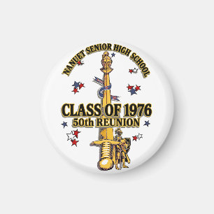 Nanuet Senior HS Knights Wiedervereinigung Schwarz Magnet