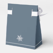 Nany Blue Minimalistisch Modern Snowflake Babydusc Geschenkschachtel (Rückseite)