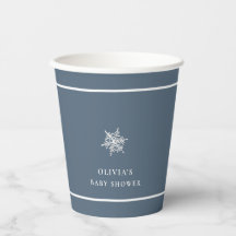 Nany Blue Modern Snowflake Baby Dusche
