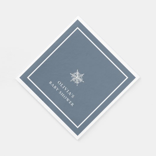 Nany Blue Modern Snowflake Baby Dusche Serviette (Ecke)