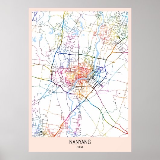 Nanyang China City Map Poster (Vorne)