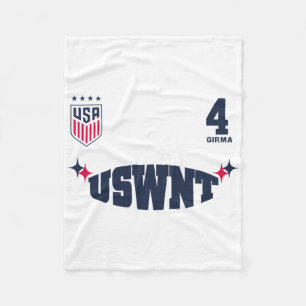 Naomi Girma 12 Weiß Uswnt Offiziell Lizenziert Fleecedecke