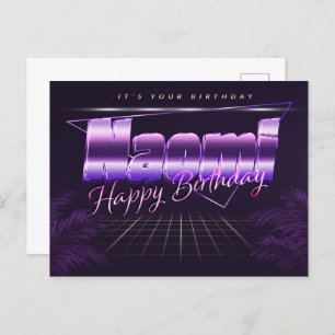 Naomi Name Vorname lila Postkarte Geburtstag