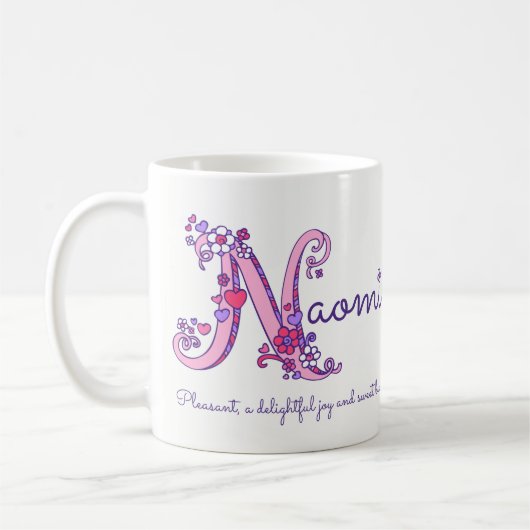 Naomi Namensmonogramm-Tasse der Kaffeetasse (Links)