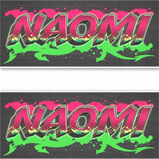 Naomi Vorname Name Graffiti Aufkleber Sticker (Vorderseite)