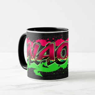 Naomi Vorname Name Graffiti red green Tasse