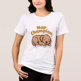 Nap Champion Cute Golden Retriever Puppy Women T-S Tri-Blend Shirt