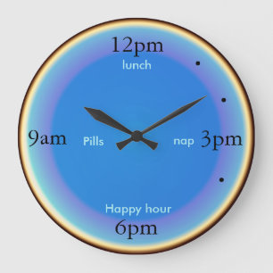 "Nap Happy Hour Pills"> Fun Kitchen Clocks Große Wanduhr