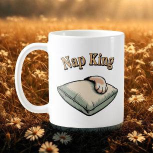 Nap König   Cozy Dog Dad Humor   Kaffeetasse