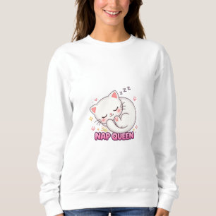 Nap Queen Cat Aufkleber   Süße schlafende Katze Sweatshirt
