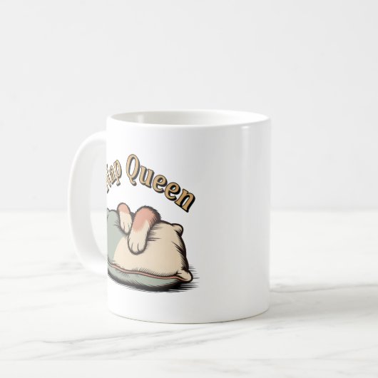 Nap Queen | Cozy Pet Parenting Humor Kaffeetasse (Vorderseite Links)