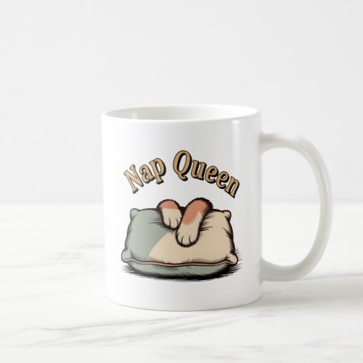 Nap Queen | Cozy Pet Parenting Humor Kaffeetasse (Rechts)