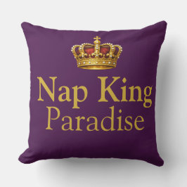 Nap Queen King Plum Gold Crown Royalty Kissen