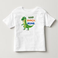 Nap Snack Brüllen Dinosaurier Kinder T-Shirt 