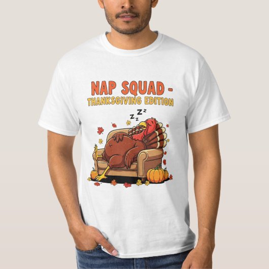 Nap Squad Funny Thanksgiving Turkey Design T-Shirt (Vorderseite)