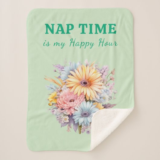 Nap time happy hour flowers green sherpadecke (Vorderseite)