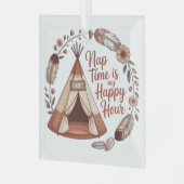Nap Time Is My Happy Hour Ornament Aus Glas (Vorderseite links)