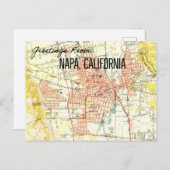 Napa CA Vintage Map 1944 Postkarte (Vorne/Hinten)