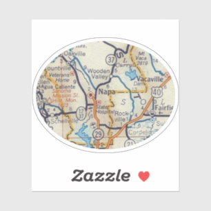 Napa California Vintag Map Aufkleber