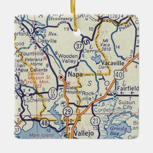 Napa Classic Map Keramikornament (Vorderseite)