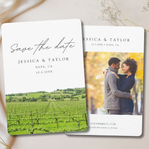 Napa Save the Date Weinberg Hochzeit Einladung