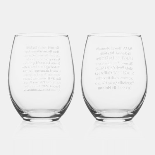 Napa & Sonoma Stemless Weine Set Weinglas Ohne Stiel (Rückseite)