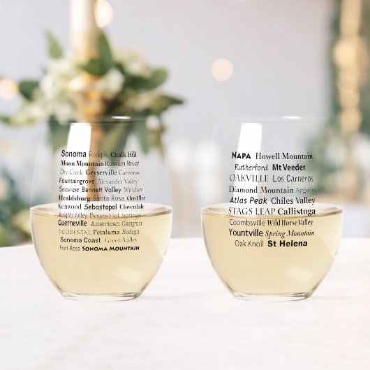 Napa & Sonoma Stemless Weine Set Weinglas Ohne Stiel (Insitu (Hochzeit))