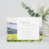 Napa Tal Wasserfarbener Weinberg Landschaft Hochze RSVP Karte (Stehend Vorderseite)