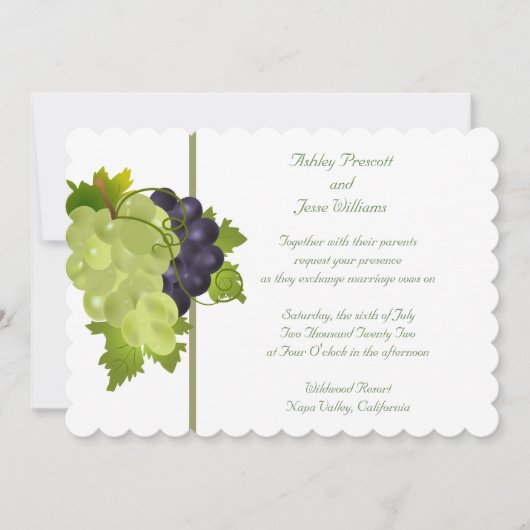 Napa Trauben Einladung zur Hochzeit (Vorderseite)
