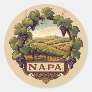 Napa Traupes Vineyard Logo-Aufkleber Runder Aufkleber