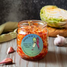 Napa und Pepper Pals Funny Cartoon Rund Kimchi Runder Aufkleber