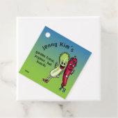 Napa und Pepper Pals Funny Cartoon Square Kimchi Geschenkanhänger (Beispiel)