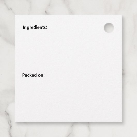 Napa und Pepper Pals Funny Cartoon Square Kimchi Geschenkanhänger (Rückseite)